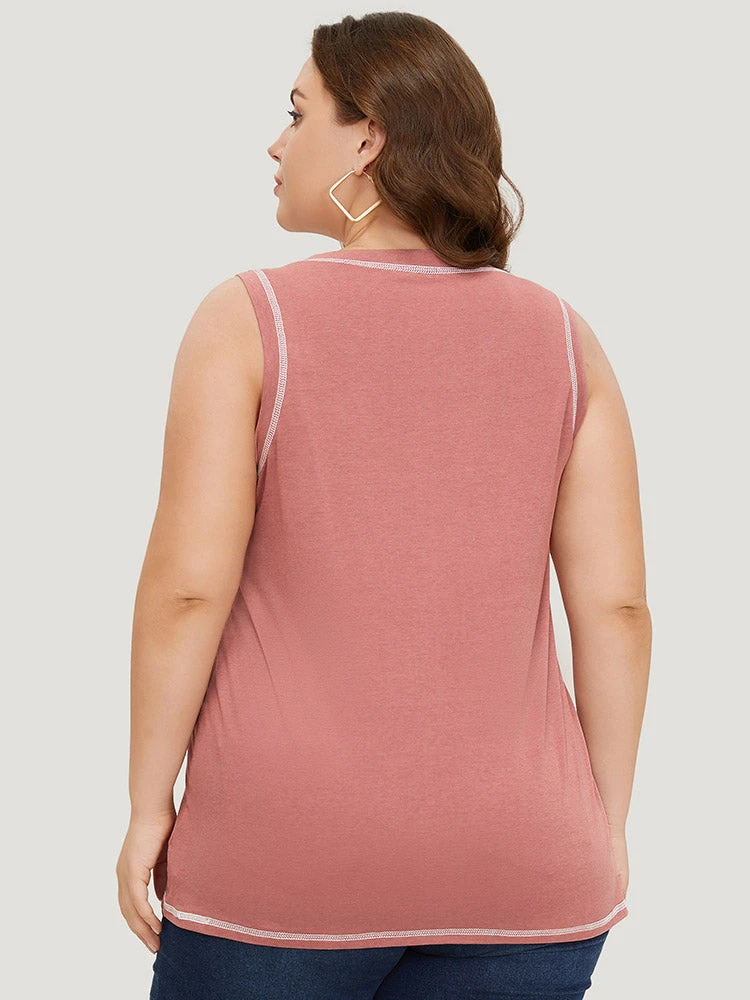 Solid Contrast Stitch Tank Top 8 Solid Contrast Stitch Tank Top - Image 6