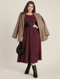 Solid Pocket Rib Knit Ruffle Hem Dress Without Belt 35 Solid Pocket Rib Knit Ruffle Hem Dress Without Belt -Bloomchic Shop 3 dcec69b3 acab 4f95 91d3 b2a3c1963069