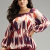 Tie Dye Print Ties Square Neck Blouse -Bloomchic Shop 400417585 yi