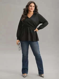 Plain Wrap Elastic Waist Texture Jacquard Blouse 10 Plain Wrap Elastic Waist Texture Jacquard Blouse -Bloomchic Shop 401229462 zk cbbbe6cd d00d 4c1c 82e1 5e2ee2debb32