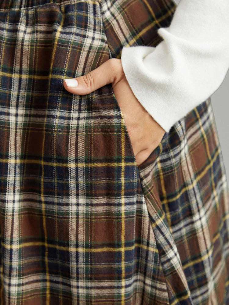 Plaid Pocket Ruffle Layered Hem Skirt 9 Plaid Pocket Ruffle Layered Hem Skirt - Image 7