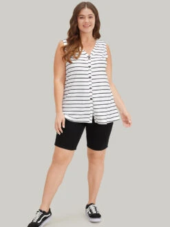 Striped Print Button Through Tank Top -Bloomchic Shop 402094792 ey 9eb182d5 ef6f 46c9 a825 8d4a98ff695e
