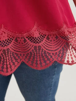 Solid Pleated Front Lace Hem Tank Top 12 Solid Pleated Front Lace Hem Tank Top -Bloomchic Shop 402878779 oq