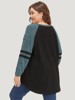 Striped Contrast Pocket Raglan Sleeve High Low Hem Sweatshirt 32 Striped Contrast Pocket Raglan Sleeve High Low Hem Sweatshirt -Bloomchic Shop 405379134 zf 5c3d902c 5863 42d7 9b84 e74826ab25b1