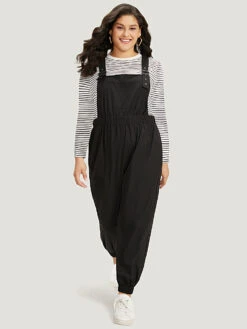 Solid Pocket Back Crisscross Elastic Waist Jumpsuit 14 Solid Pocket Back Crisscross Elastic Waist Jumpsuit -Bloomchic Shop 406445499 at