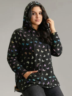 Glitter Butterfly Hooded Kangaroo Pocket Sweatshirt -Bloomchic Shop 411296452 jd