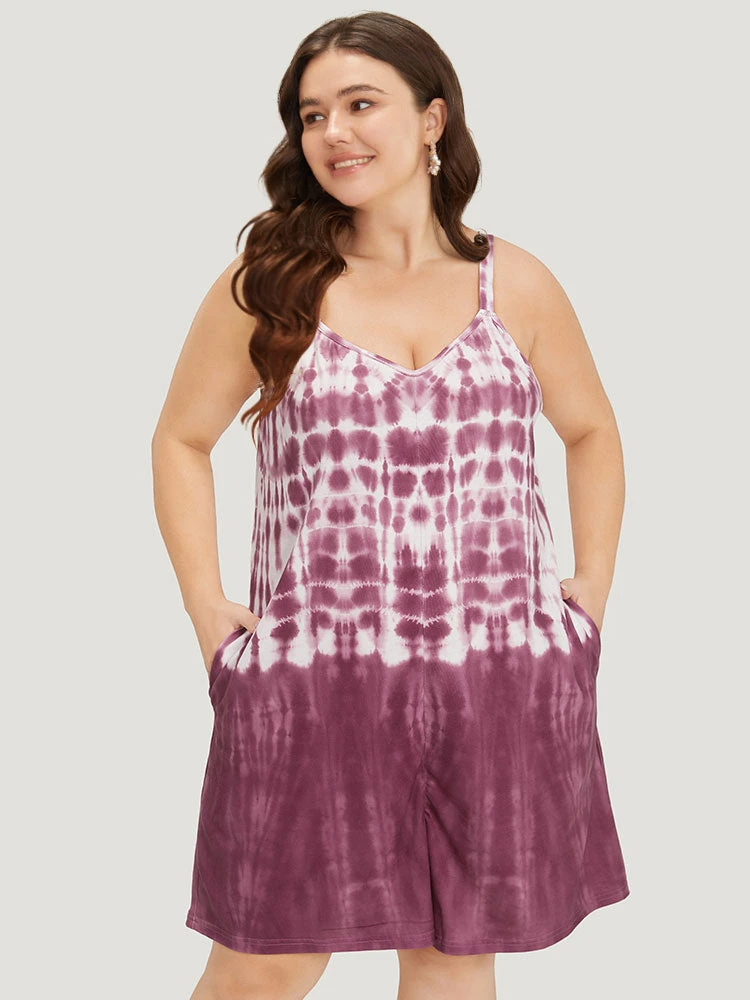Tie Dye Pocket Adjustable Straps Cami Jumpsuit 3 Tie Dye Pocket Adjustable Straps Cami Jumpsuit
