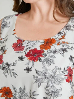 Floral Print Fringe Trim Tank Top -Bloomchic Shop 412584117 tv