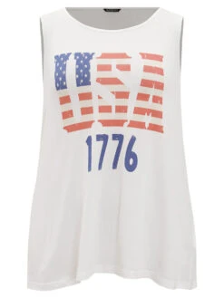 Letter Print Graphic Tank Top -Bloomchic Shop 417325545 zs