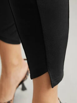Solid Asymmetrical Hem Pocket Ankle Pants 16 Solid Asymmetrical Hem Pocket Ankle Pants -Bloomchic Shop 417343419 ue