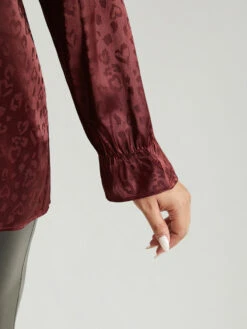 Solid Knot Neck Frill Trim Flutter Sleeve Blouse -Bloomchic Shop 419342727 cv