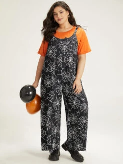 Halloween Spider Web Print Pocket Overall Cami Jumpsuit -Bloomchic Shop 419541455 bk cf19b8f4 3d96 4ae4 8b9e eb27e4d803ad