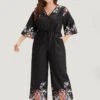 Boho Print Drawstring Pocket Flutter Sleeve Jumpsuit -Bloomchic Shop 420398656 sr