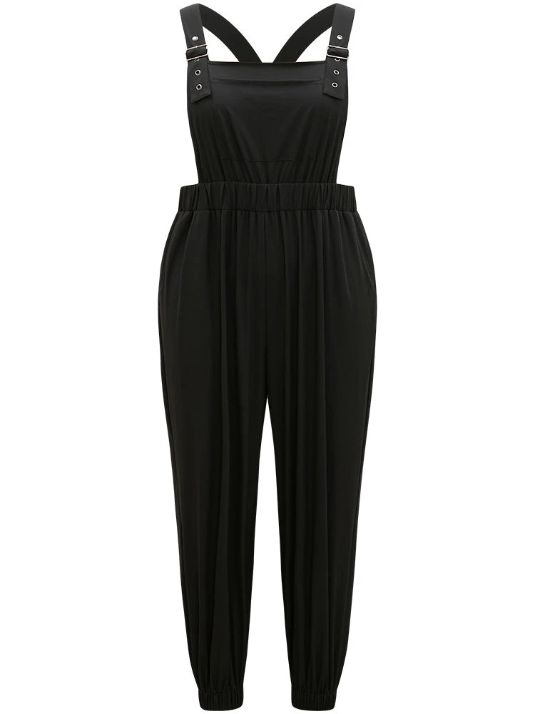 Solid Pocket Back Crisscross Elastic Waist Jumpsuit 11 Solid Pocket Back Crisscross Elastic Waist Jumpsuit - Image 9
