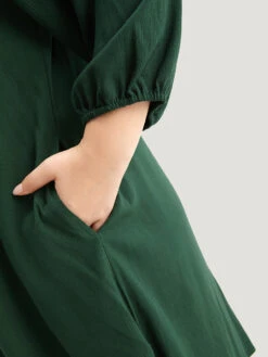 Contrast Webbing Lace Up High Low Hem Dress -Bloomchic Shop 421063511 bu