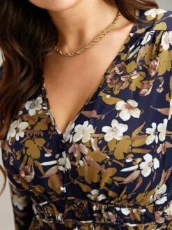 Floral Print Gathered Elastic Waist Blouse -Bloomchic Shop 423421992 ca