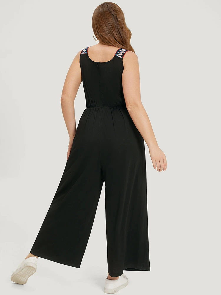 Contrast Trim Pocket Patchwork Cami Jumpsuit 7 Contrast Trim Pocket Patchwork Cami Jumpsuit - Image 5