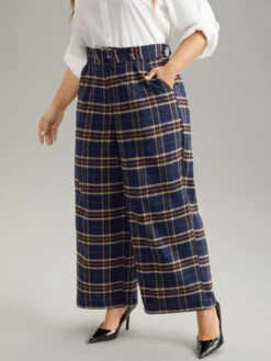 Plaid Pocket Eyelet Belted Straight Leg Pants -Bloomchic Shop 425706312 lv 5327ea5b 5104 412b b166 593fe7ac1246