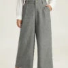 Plain Wide Leg Elastic Waist Pocket Pants -Bloomchic Shop 425759690 rx