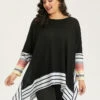 Striped Patchwork Colorblock Contrast Crew Neck Sweatshirt -Bloomchic Shop 426495557 rb