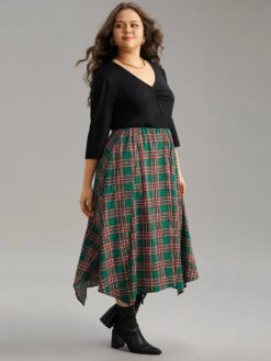 Plaid Contrast Patchwork Ruched Pocket Dress 13 Plaid Contrast Patchwork Ruched Pocket Dress -Bloomchic Shop 42697677 el 8e4051bf eb89 463e ad80 70b4f39953cf