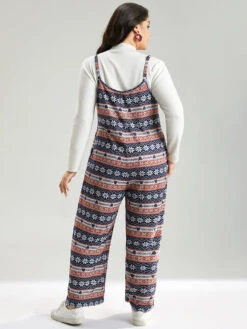 Snowflake Graphic Pocket Overall Cami Jumpsuit -Bloomchic Shop 427013883 kg