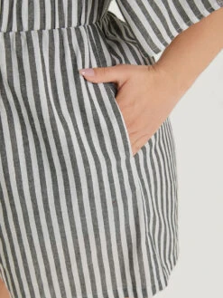 Striped Print Pocket Knot Flutter Sleeve Jumpsuit 14 Striped Print Pocket Knot Flutter Sleeve Jumpsuit -Bloomchic Shop 427053154 vz