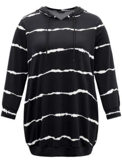 Striped Pocket Hooded Drawstring Sweatshirt 19 Striped Pocket Hooded Drawstring Sweatshirt -Bloomchic Shop 428457413 sa