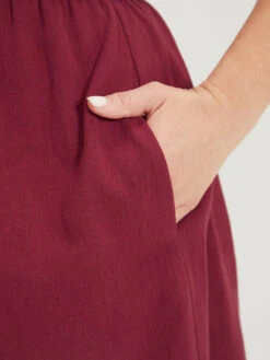 Plain V Neck Pocket Zipper Drawstring Sleeveless Jumpsuit -Bloomchic Shop 430550285 xd