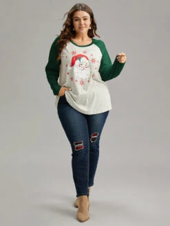 Christmas Graphic Contrast Raglan Sleeve T-shirt 24 Christmas Graphic Contrast Raglan Sleeve T-shirt -Bloomchic Shop 431789890 my b6eb21d4 a544 48f7 b147 c79470caf736
