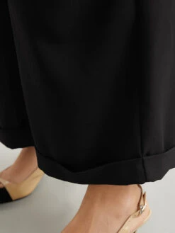 Plain Metal Detail Pocket Wide Leg Pants -Bloomchic Shop 431870048 bw