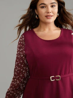 Ditsy Floral Patchwork Layered Metal Buckle Detail Blouse -Bloomchic Shop 432744118 jn ca2aa40c 6871 467d a6f5 1225b8a9ef3a