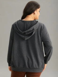 Rainbow Print Kangaroo Pocket Hooded Sweatshirt -Bloomchic Shop 434850822 fq