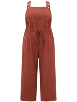 Plain Textured Drawstring Adjustable Straps Jumpsuit -Bloomchic Shop 436576218 rs 3f72bce2 715b 41b3 ac12 2e3f92b83772