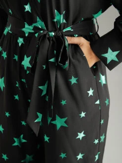 Star Glitter Belted V Neck Jumpsuit 15 Star Glitter Belted V Neck Jumpsuit -Bloomchic Shop 436959667 qr