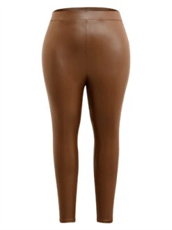 PU Leather Elastic Waist Leggings 11 PU Leather Elastic Waist Leggings -Bloomchic Shop 43900777 xy