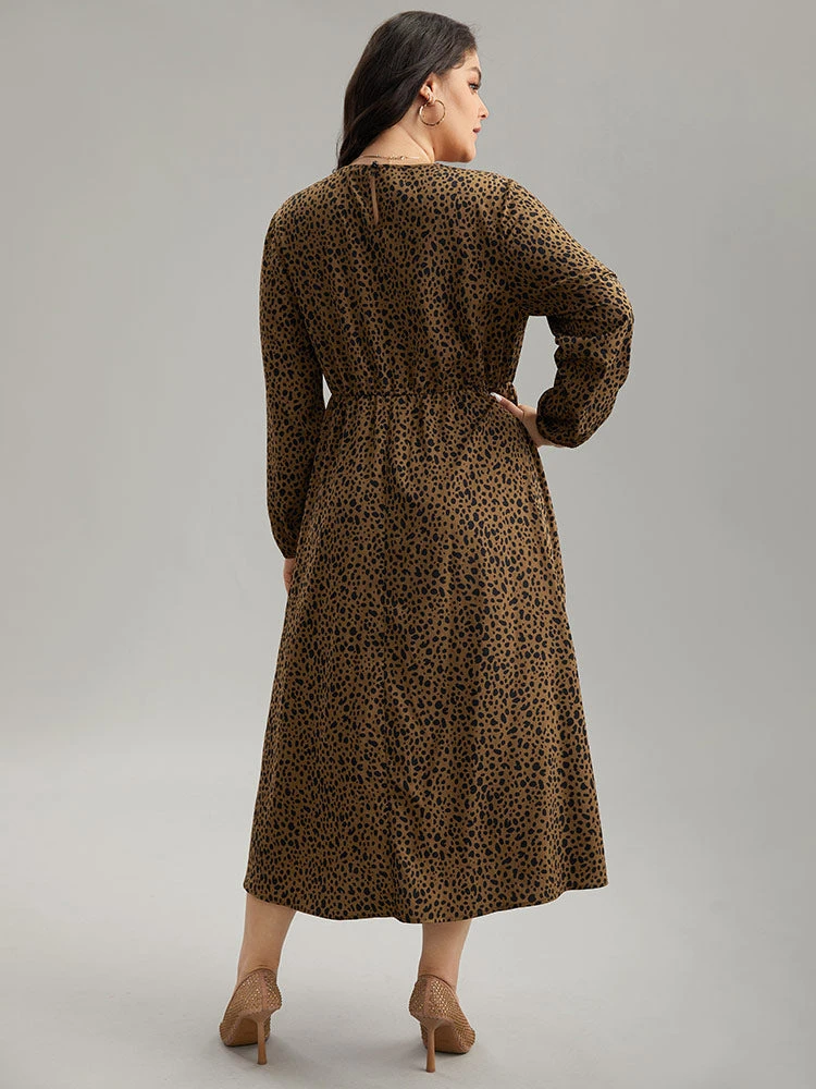 Leopard Print Pocket Split Side Keyhole Dress 4 Leopard Print Pocket Split Side Keyhole Dress - Image 2