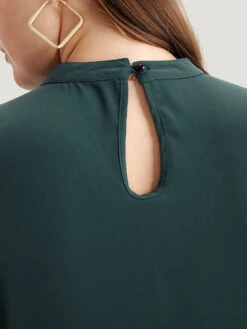 Anti-Wrinkle Asymmetrical Button Gathered Blouse -Bloomchic Shop 445933517 gr