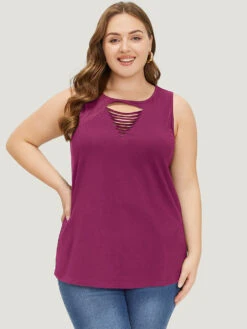 Solid Cut Out Tank Top