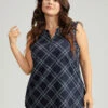 Argyle Plaid Notched Tank Top