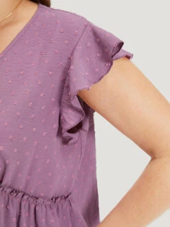 Polka Dot V Neck Ruffles Tassel Trim Tank Top -Bloomchic Shop 454637314 dz