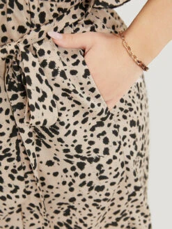 Allover Print Ruffle Layered Sleeve Pocket Belted Jumpsuit -Bloomchic Shop 455767291 fp