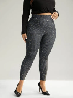 Striped & Star Print Elastic Waist Leggings -Bloomchic Shop 460503759 zl cd4ae6ec cba4 4ca1 8887 4eb070317f6c
