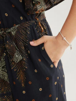 Bandana Print Ruffles Sleeve Belted Wrap Pocket Jumpsuit -Bloomchic Shop 4617634 xd