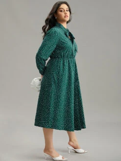 Polka Dot Ties Bowknot Elastic Waist Button Up Dress -Bloomchic Shop 463560653 tr 36ff98aa 32c6 4ccd bc2b dafb534788ca