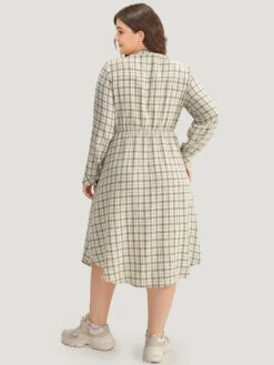 Gingham Button Through Arc Hem Dress -Bloomchic Shop 469713008 na dc23f47c 50f7 438a 89fe 47f6dfc86f96