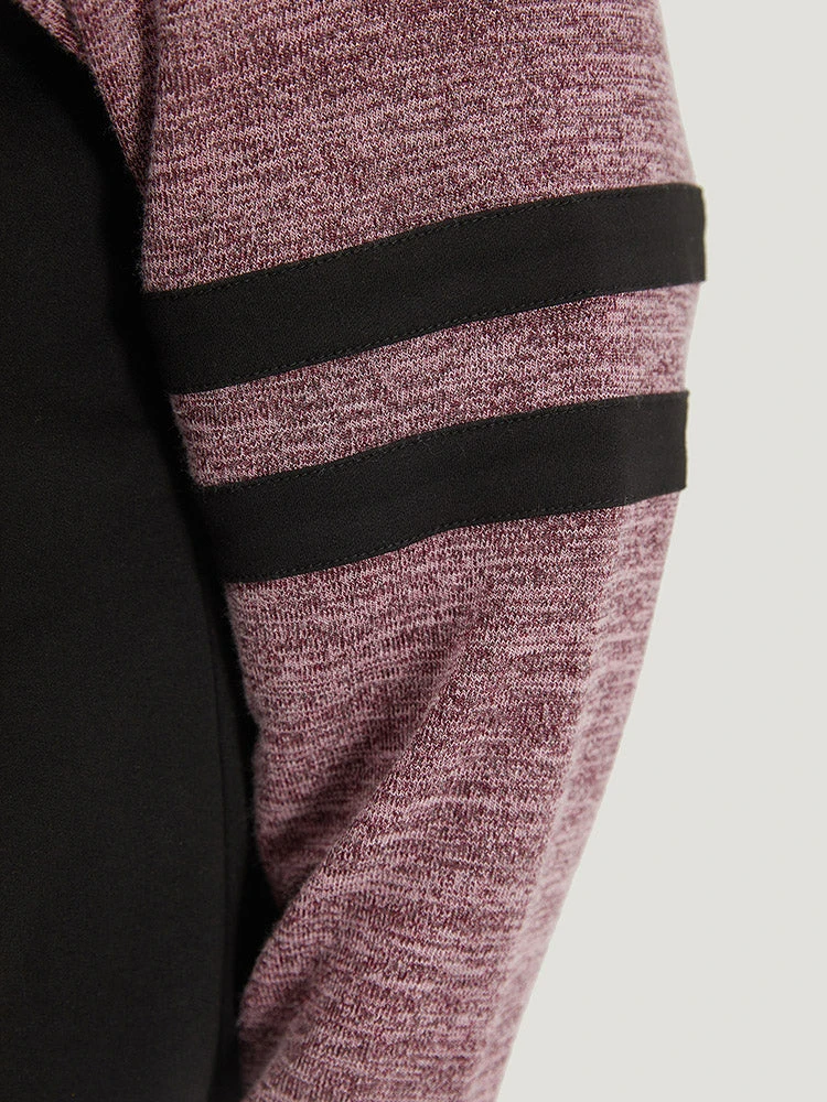 Striped Contrast Pocket Raglan Sleeve High Low Hem Sweatshirt 10 Striped Contrast Pocket Raglan Sleeve High Low Hem Sweatshirt - Image 8