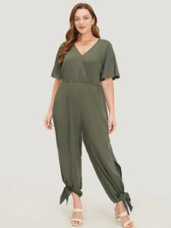 Plain Pocket Wrap Cut Out Knotted Hem Jumpsuit -Bloomchic Shop 474866063 kj f5682f05 ab53 4b1a b41d 8c677d46c789