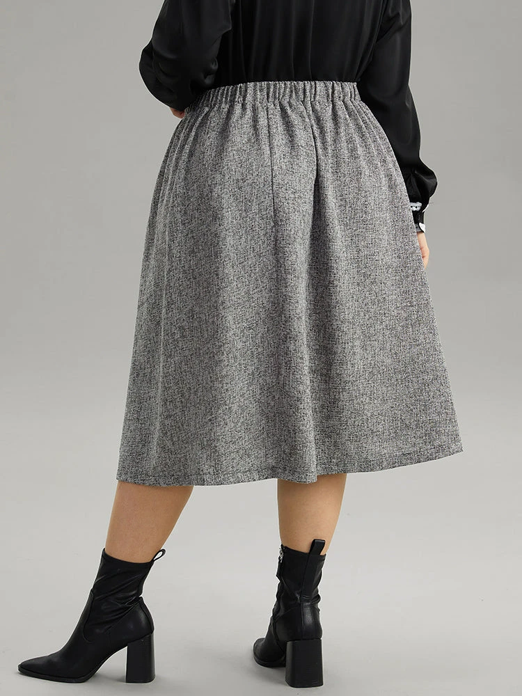 Plain Texture Pleated Pocket Cropped Skirt 4 Plain Texture Pleated Pocket Cropped Skirt - Image 2