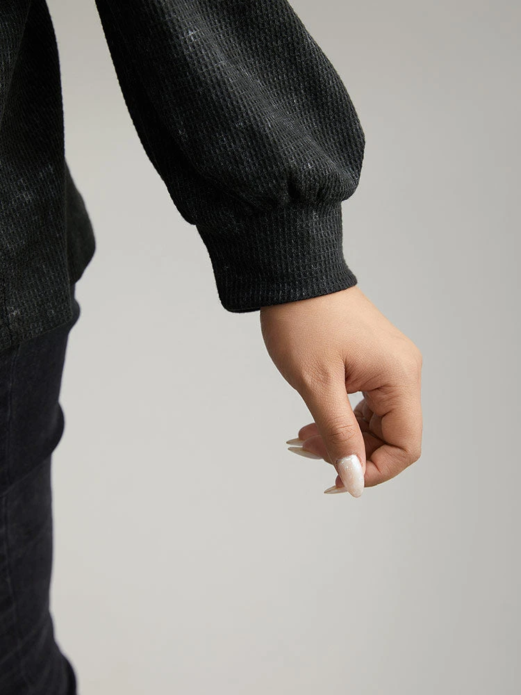 Waffle Knit Heather V Neck T-shirt 9 Waffle Knit Heather V Neck T-shirt - Image 7